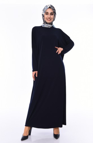 Navy Blue Hijab Dress 8813-06