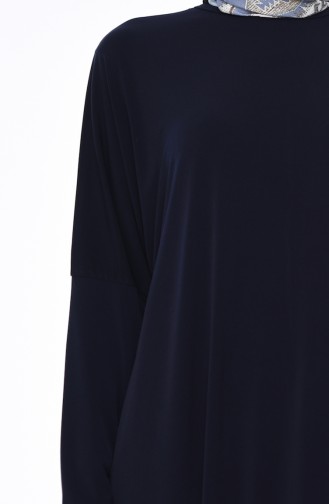 Navy Blue Hijab Dress 8813-06