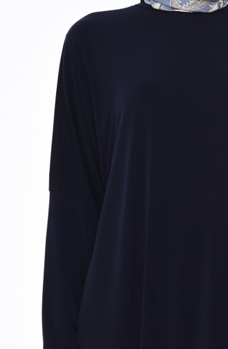 Navy Blue İslamitische Jurk 8813-06