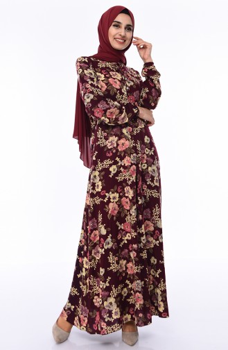 Robe Hijab Bordeaux 0550-01