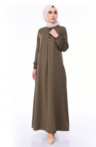 Khaki Hijab Dress 0552-01