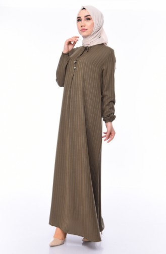 Khaki Hijab Dress 0552-01