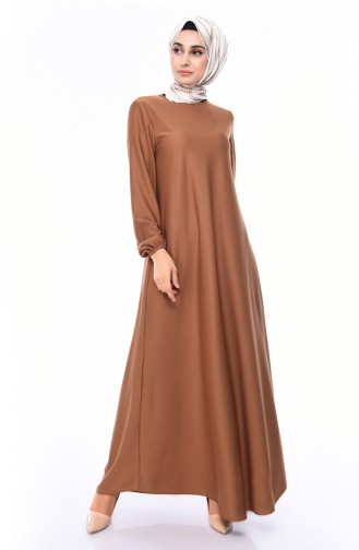 Milk Coffee Hijab Dress 4141-12
