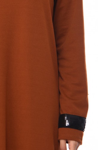 Cinnamon Color Hijab Dress 0287-05