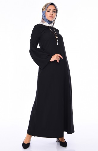 Necklace Plain Dress 1054-01 Black 1054-01