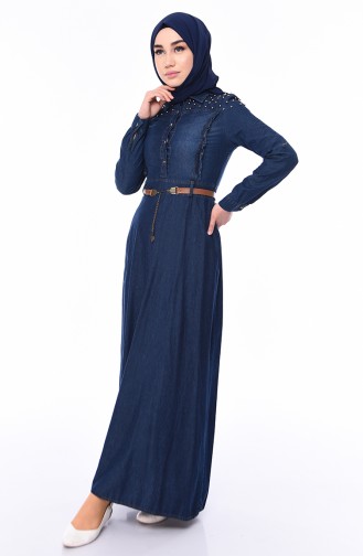 Dunkelblau Hijab Kleider 5143-01
