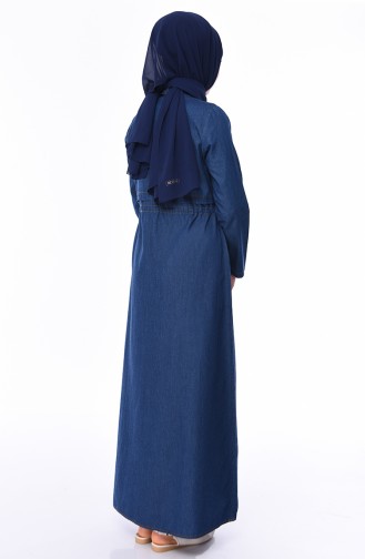 Dunkelblau Hijab Kleider 0007-02