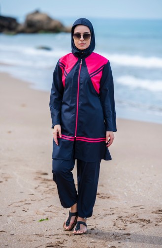 Hijab Swimsuit  25263 Navy Fuchsia 25263