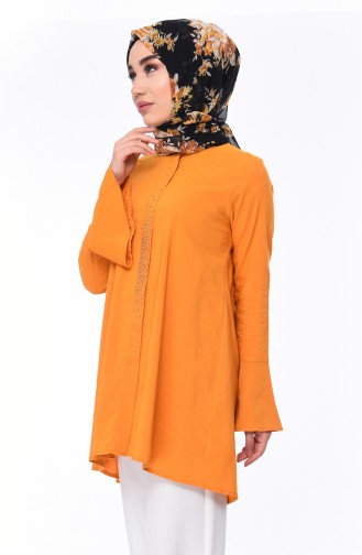 Taşlı Tunik 1199-02 Hardal