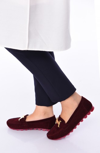 Claret Red Women`s Flats 2021-14