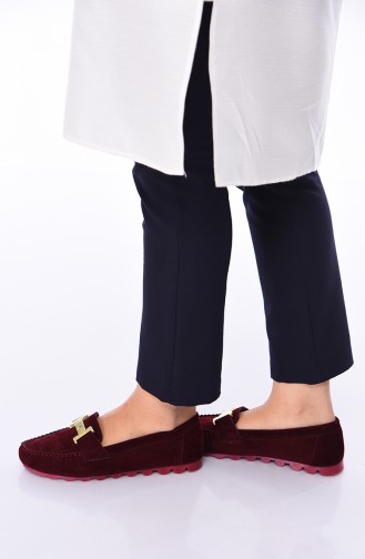 Claret Red Women`s Flats 2021-14