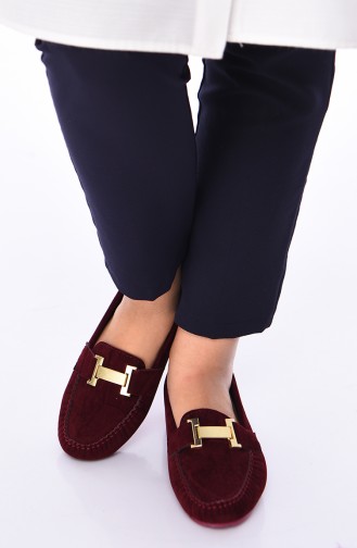 Claret Red Women`s Flats 2021-14