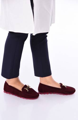 Claret Red Women`s Flats 2021-14