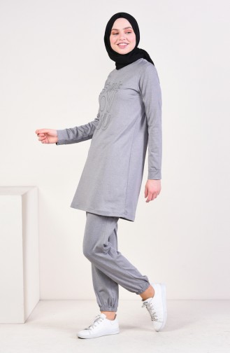 Printed Tracksuit 9063-01 Gray 9063-01