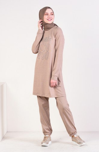 Printed Tracksuit  9063-02 Beige 9063-02