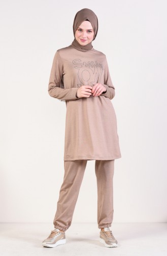 Printed Tracksuit  9063-02 Beige 9063-02