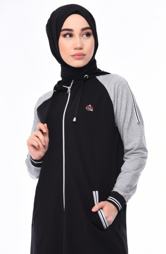 Zippered Tracksuit 5010A-01 Black Gray 5010A-01