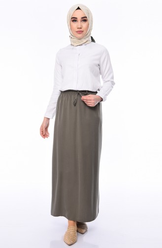 Elastic Waist Skirt 1126A-05 Khaki 1126A-05