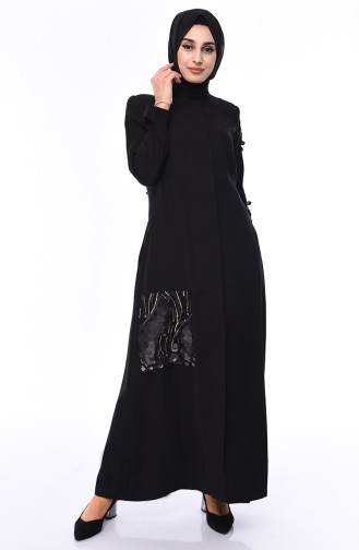 Sequin Abaya 1381-01 Black 1381-01