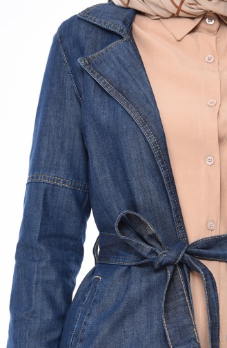 Belted Jeans Cape 6034-02 Lacivert 6034-02