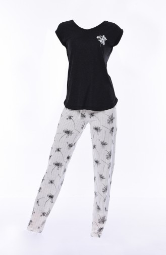 Women´s Short Sleeve Pajama 810016-01 Anthracite 810016-01