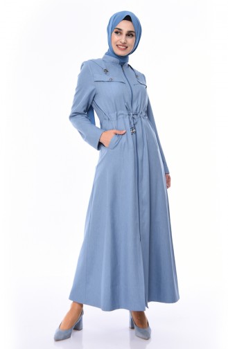 Abaya mit Reissverschluss 1100P-01 Blau 1100P-01