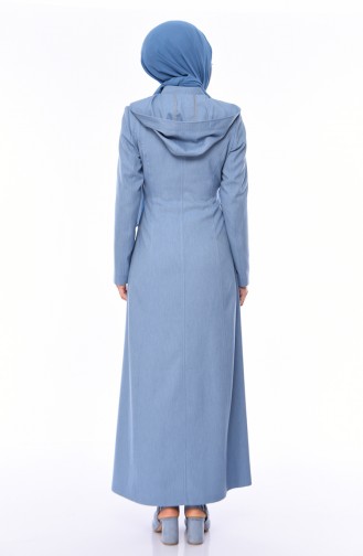 Abaya mit Reissverschluss 1100P-01 Blau 1100P-01