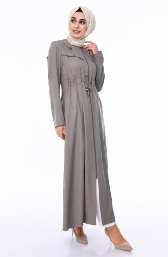 Abaya mit Reissverschluss 1100P-03 Mandelgrün 1100P-03