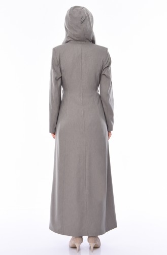 Abaya mit Reissverschluss 1100P-03 Mandelgrün 1100P-03