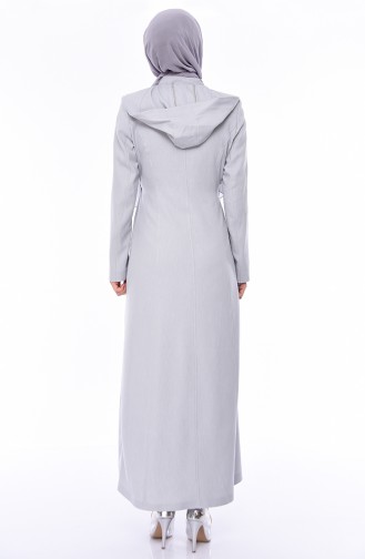 Abaya mit Reissverschluss 1100P-05 Hell Grau 1100P-05