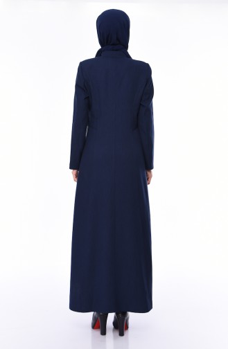 Buttoned Overcoat 1175-01 Navy Blue 1175-01