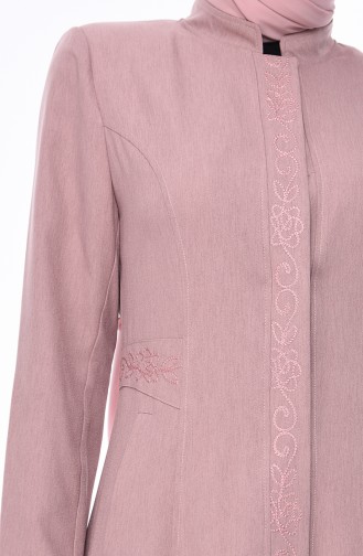 Geknöpftes Abaya 1175-02 Puder Rosa 1175-02