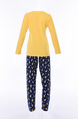 Bayan Uzun Kollu Pijama Takımı 812076-01 Sarı