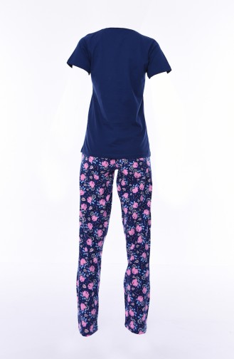 Bayan Kısa Kollu Pijama Takımı 812196-02 Lacivert 812196-02
