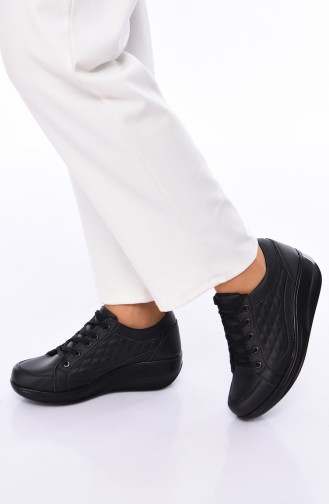 ALLFORCE Platform Sneakers 0107 Black Black Leather 0107