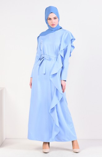 Baby Blue Hijab Dress 1666-07