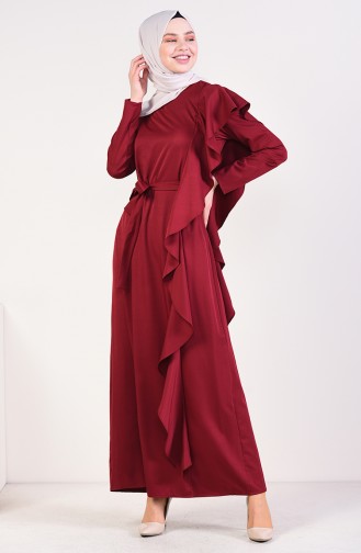 Claret Red Hijab Dress 1666-10