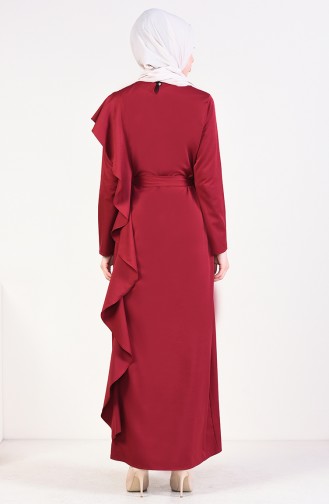Claret Red Hijab Dress 1666-10