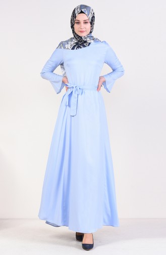 Robe Hijab Bleu Bébé 5532-03
