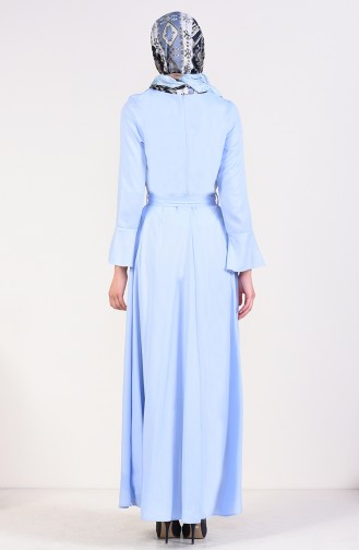 Robe Hijab Bleu Bébé 5532-03