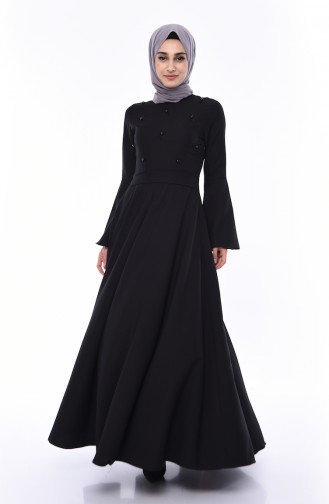 Spanish Sleeve Pearl Dress 81712-01 Black 81712-01