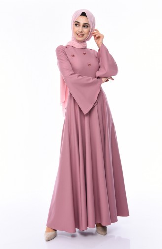 Robe Hijab Rose Pâle 81712-05