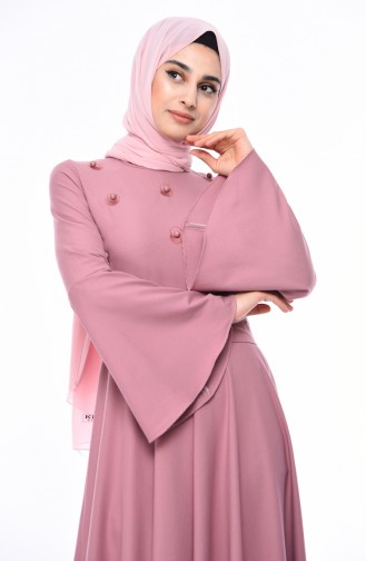 Robe Hijab Rose Pâle 81712-05