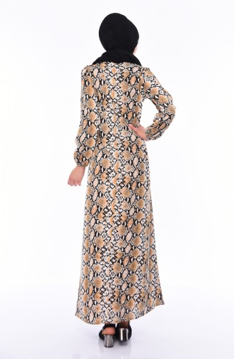 Patterned Dress 2560T-01 Mustard 2560T-01