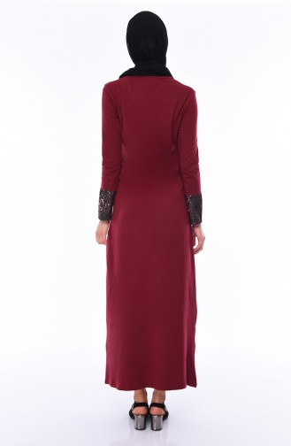Claret Red Hijab Dress 4045-01