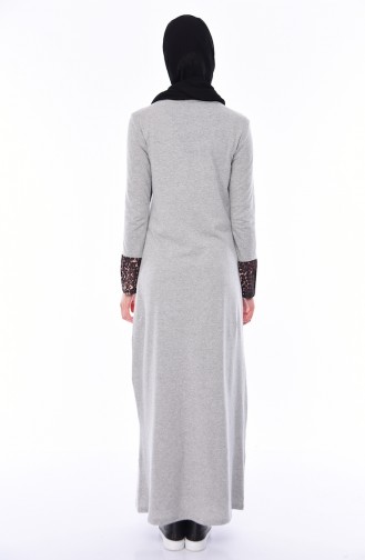Gray Hijab Dress 4172-05