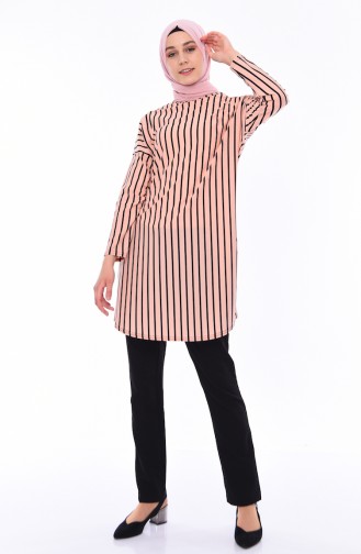 Bat Sleeve Striped Tunic 9098-04 Powder 9098-04