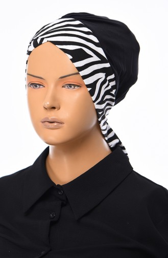 Comfortable Bonnet B0031-6-ZEBRA Black 0031-6-ZEBRA