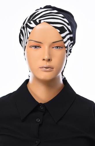 Comfortable Bonnet B0031-6-ZEBRA Black 0031-6-ZEBRA