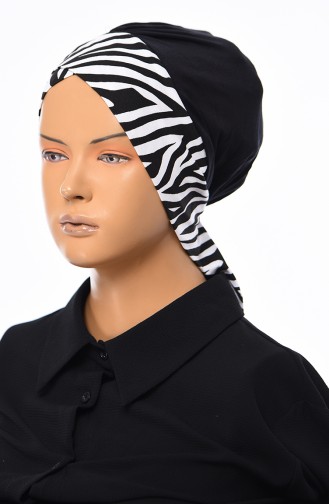 Comfortable Bonnet B0031-6-ZEBRA Black 0031-6-ZEBRA